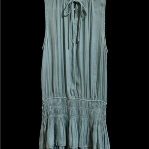 Mustard Seed Chic Sleeveless Teal Dress with Ruffle Hem size M #Spring #Summer